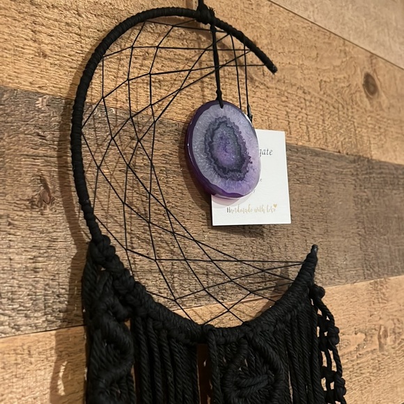 Purple Agate black moon dream catcher - Picture 5 of 10